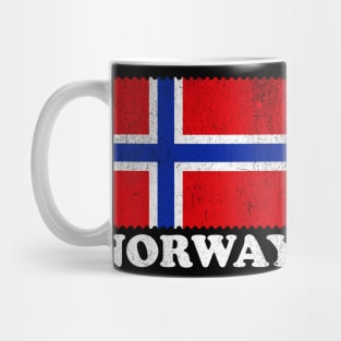 Vintage Norway Flag Distressed Travel Design Mug